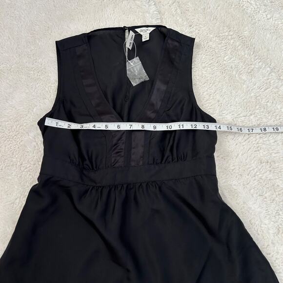 Old Navy Sz S 100% Silk Black Y2k Going Out Top Peplum Preppy Grunge Whimsigoth - Picture 3 of 6